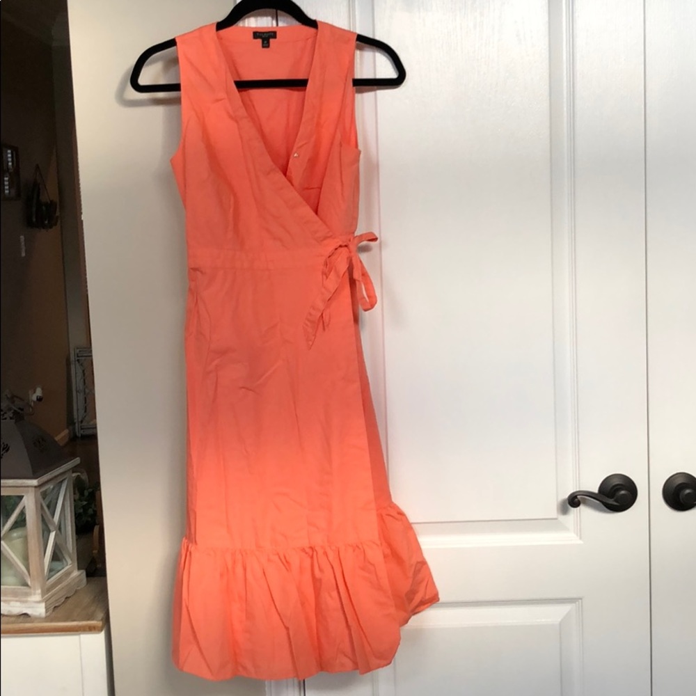 Salmon wrap dress